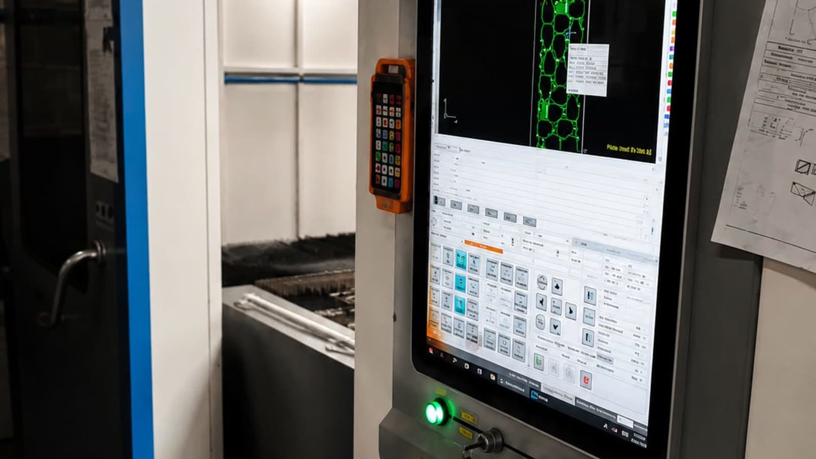 Painel de controle digital da máquina CNC